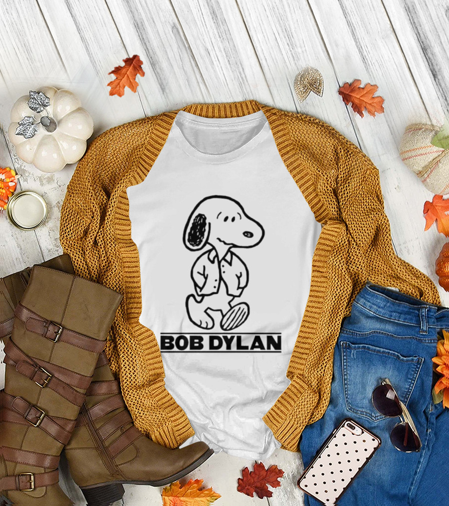 Snoopy Bob Dylan Walking Cool T-Shirt