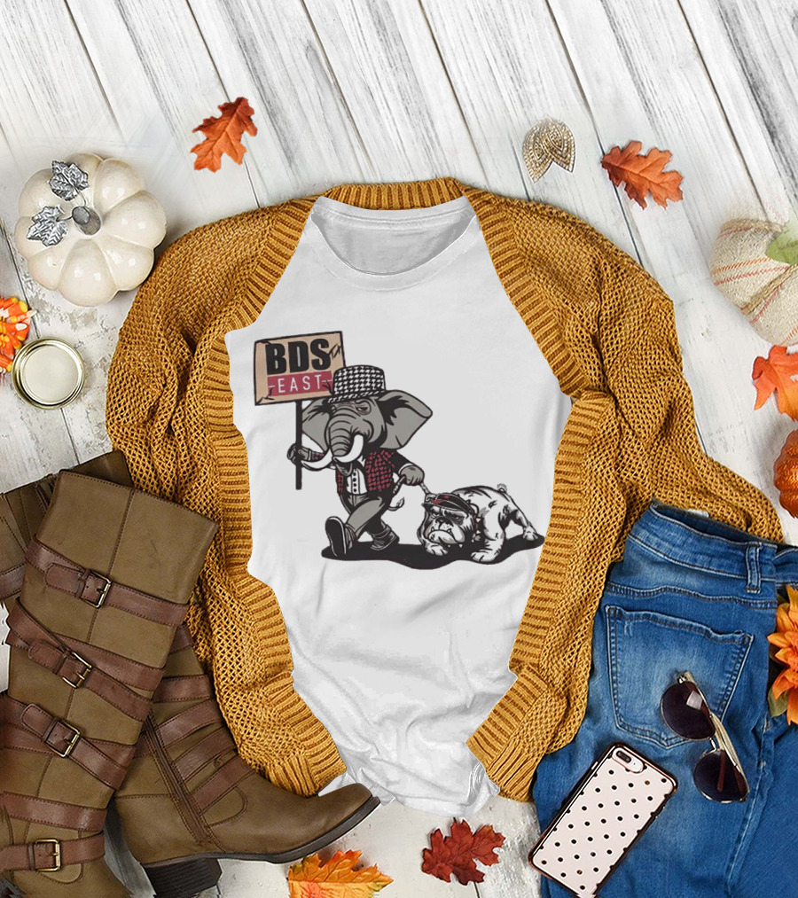 Alabama SEC Championship BDS East Elephant and Bulldog Mascots T-Shirt