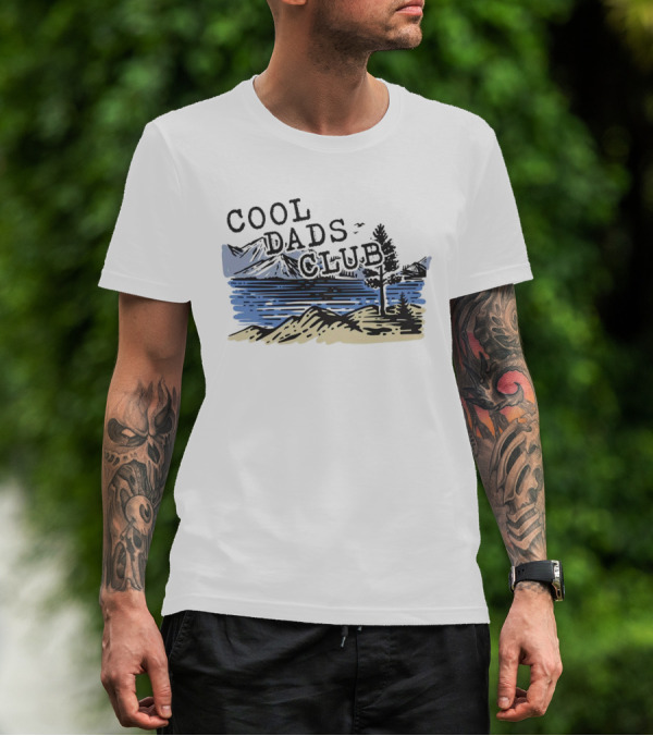 Cool Dads Club Mountain Lake Scenery T-Shirt