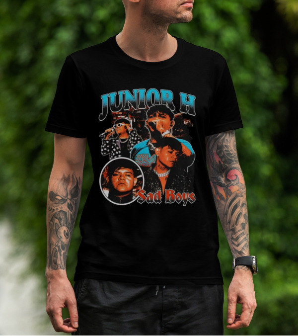 Junior H Sad Boys Vintage Concert Collage T-Shirt