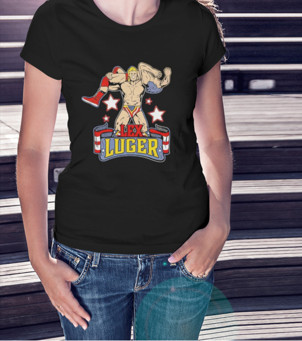 Lex Luger Wrestling Icon Stars And Stripes Torture Rack T-Shirt