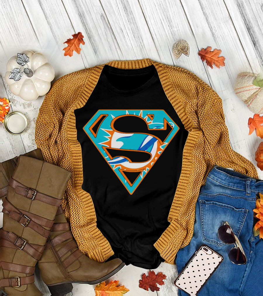 Miami Dolphins Superman Shield Emblem T-Shirt