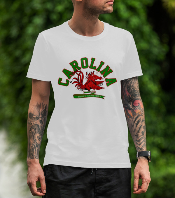 Carolina Gamecock Merry Christmas Rooster T-Shirt