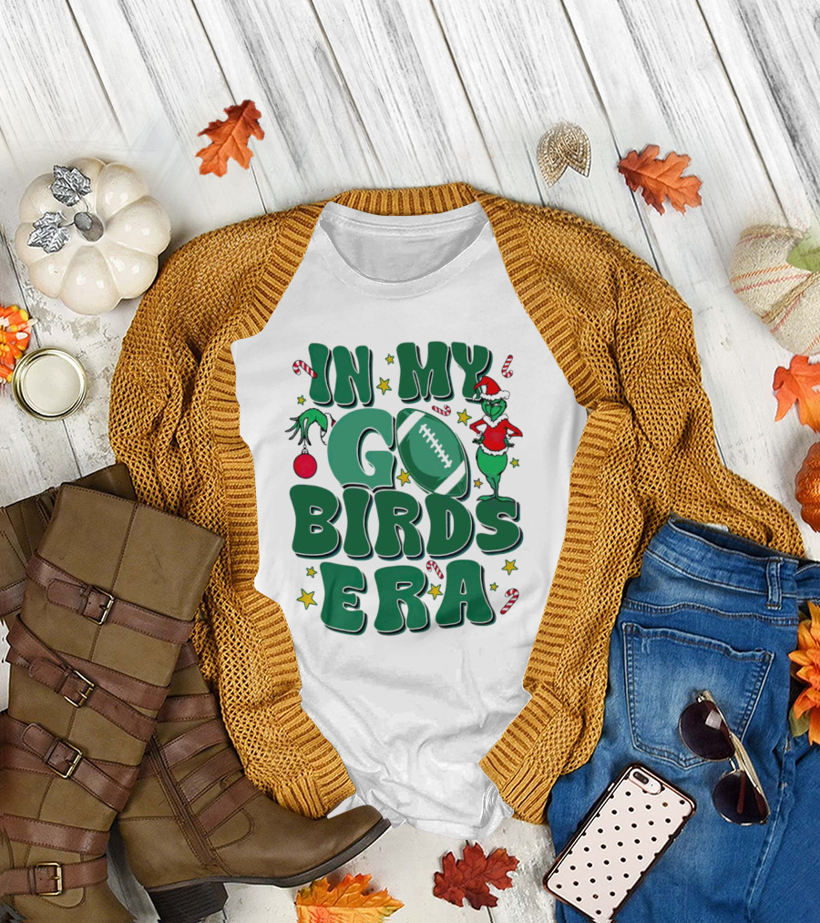 Grinch Go Birds Era Philadelphia Eagles Christmas T-Shirt
