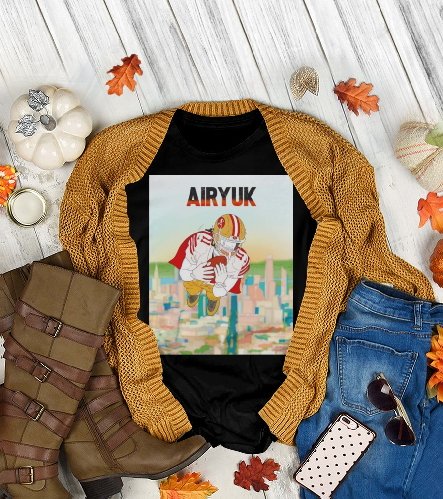 Rita Oak Airyuk San Francisco Football Player Skyline Catching Ball T-Shirt