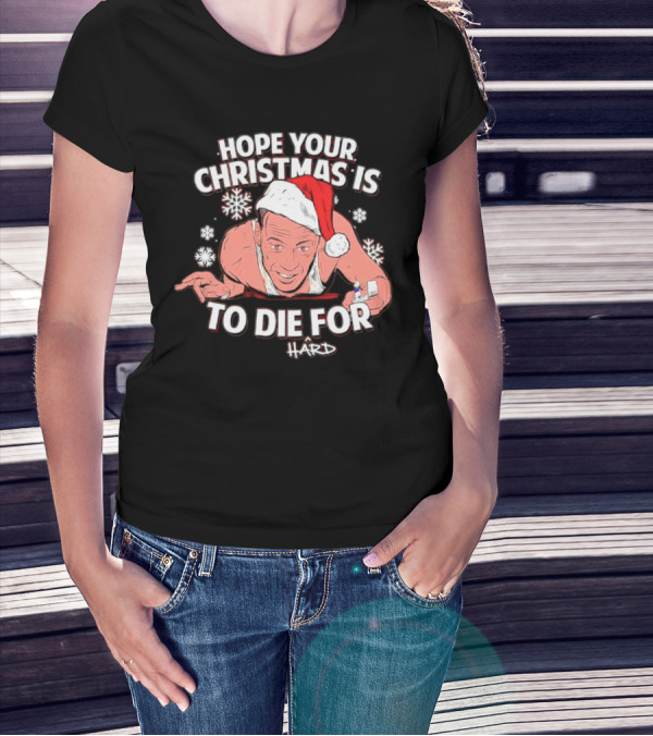 Hope Your Christmas Is To Die Hard Snowflakes Santa Hat Candle T-Shirt