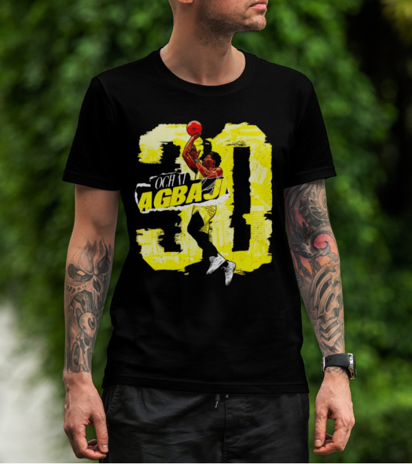 Ochai Agbaji 30 Utah Rough Basketball Dunk WHT Football T-Shirt