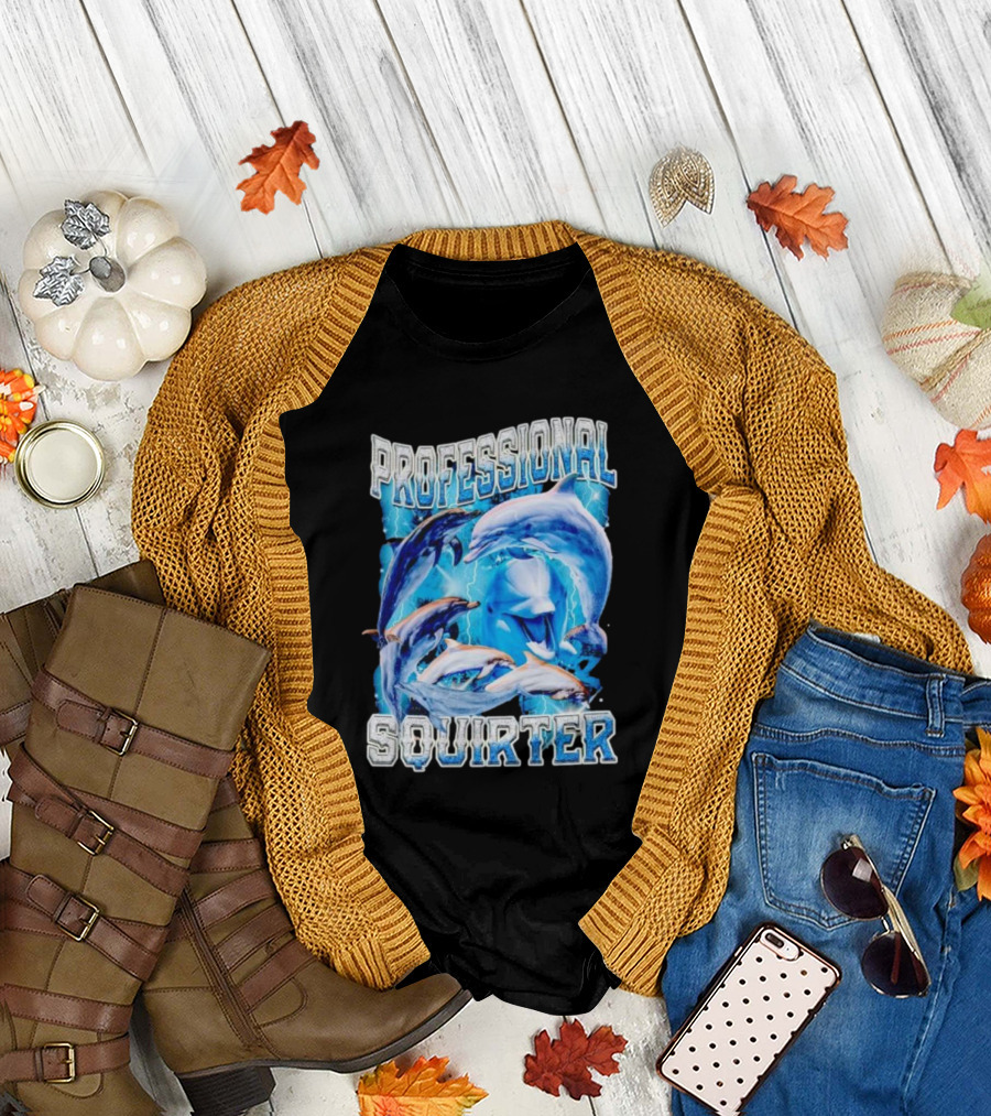Professional Squirter Vintage Dolphins Retro Blue T-Shirt