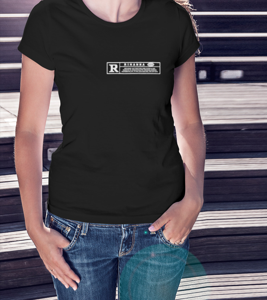 Rihanna Rated R Parental Advisory Label T-Shirt