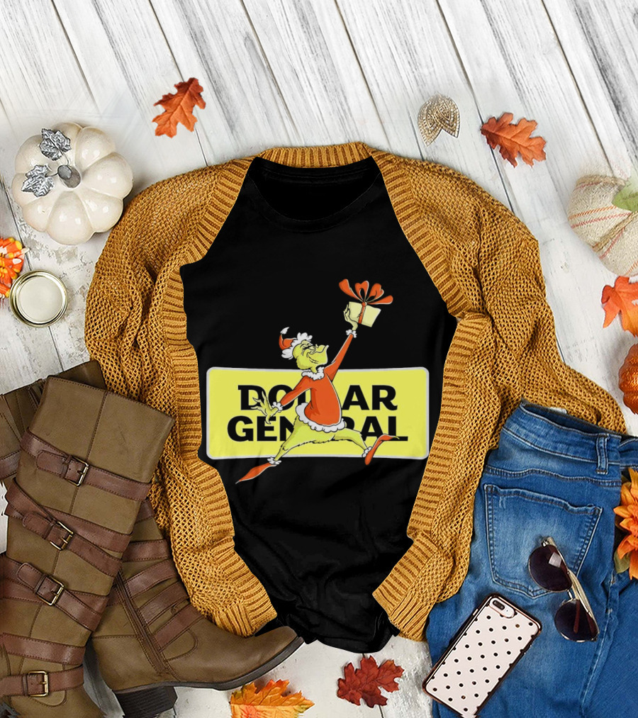 Grinch Christmas Dollar General Gift Iconic Holiday Scene T-Shirt