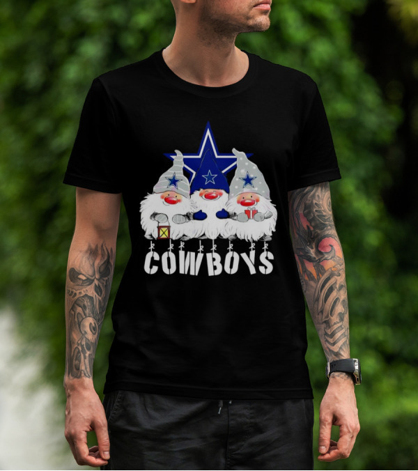 Gnomies Cowboys Christmas Star T-Shirt