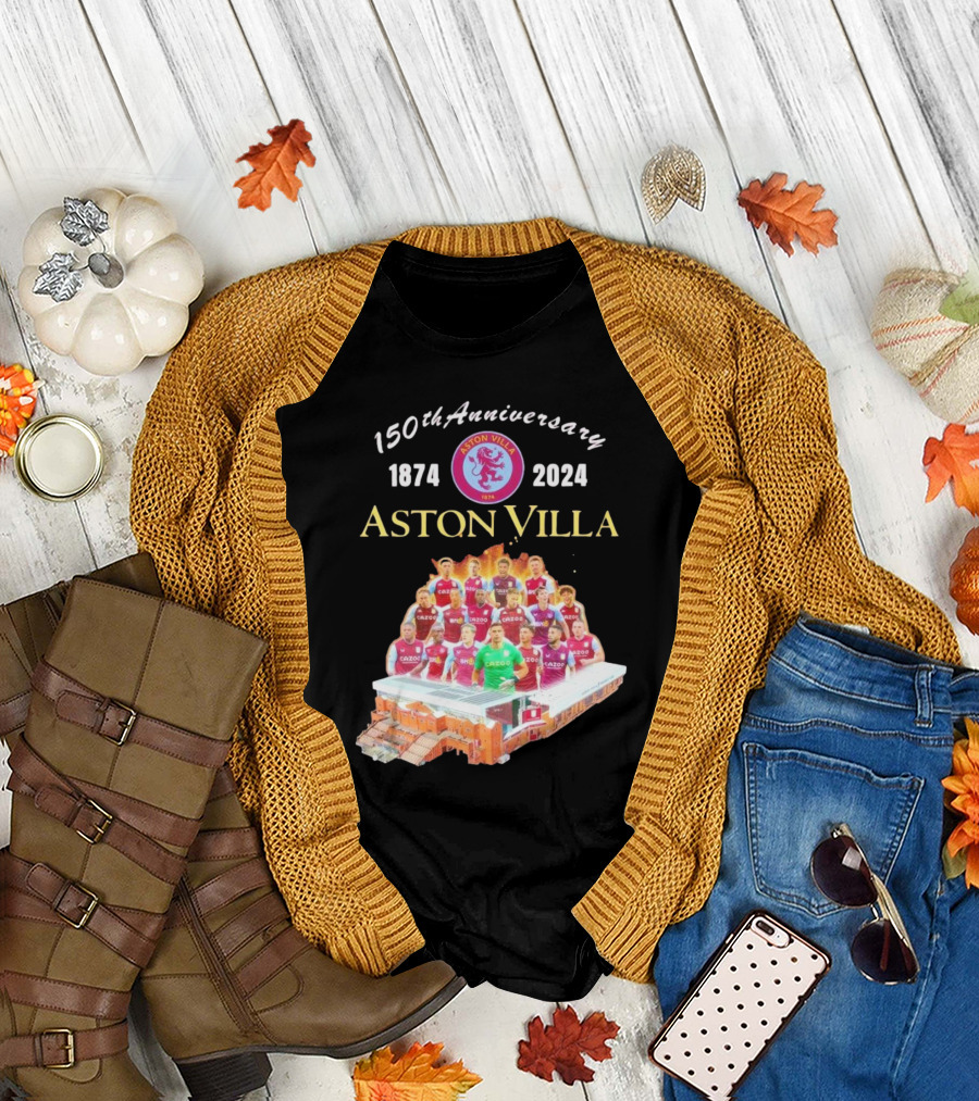 150th Anniversary 1874-2024 Aston Villa Team T-Shirt