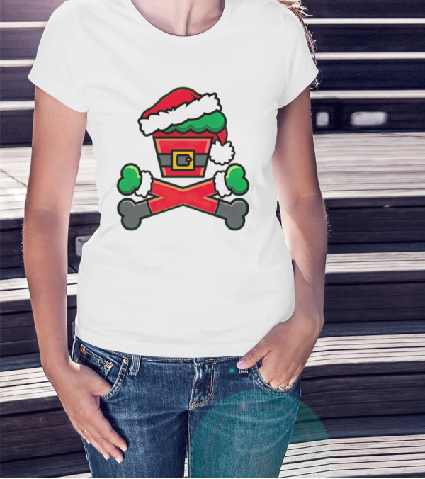 Johnny Cupcakes Jc Vault Grouchy Crossbones Christmas Santa Hat T-Shirt