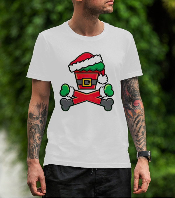 Johnny Cupcakes Jc Vault Grouchy Crossbones Christmas Santa Hat T-Shirt