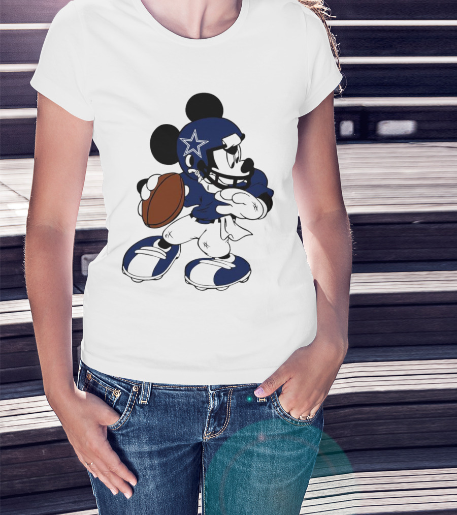 Mickey Mouse Dallas Cowboys Football Quarterback T-Shirt