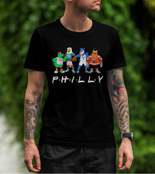 PHILLY Sports Mascots Phillies Eagles 76ers Flyers T-Shirt