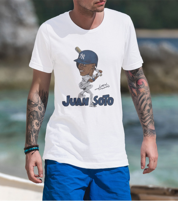 Yankees Juan Soto Baseball Caricature Signature T-Shirt