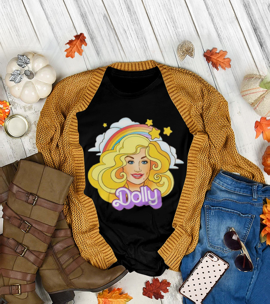 Dolly Rainbow Stars Iconic Doll T-Shirt