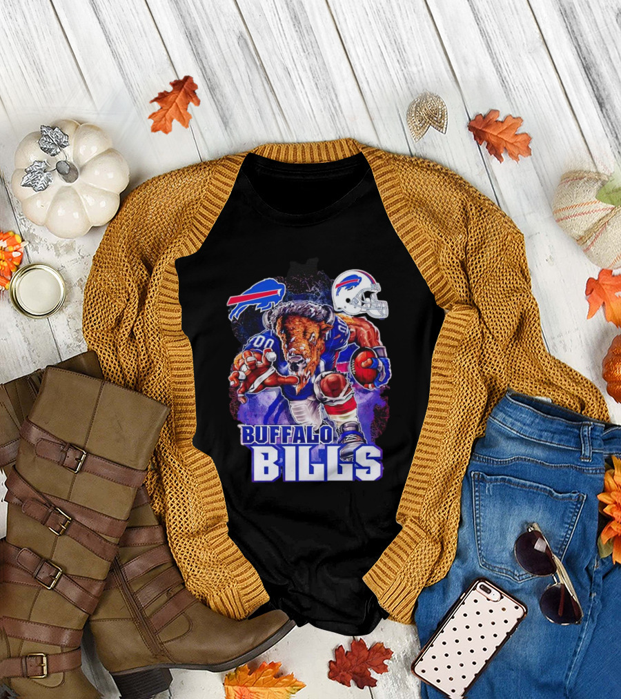 Buffalo Bills Charging Mascot with Helmet T-Shirt