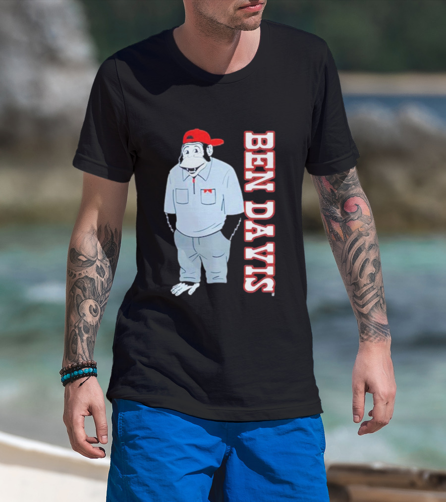 BEN DAVIS Monkey In Red Cap And Workwear T-Shirt