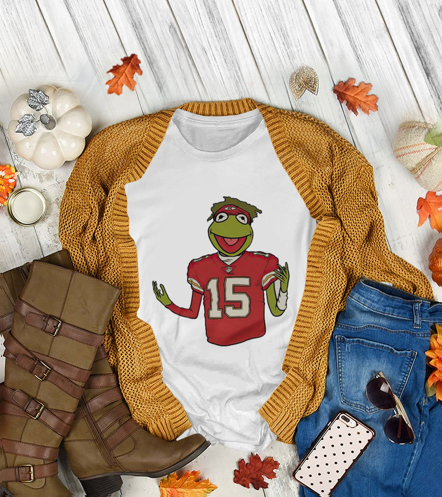 Chiefs Patrick Mahomes Kermit the Frog 15 Jersey T-Shirt