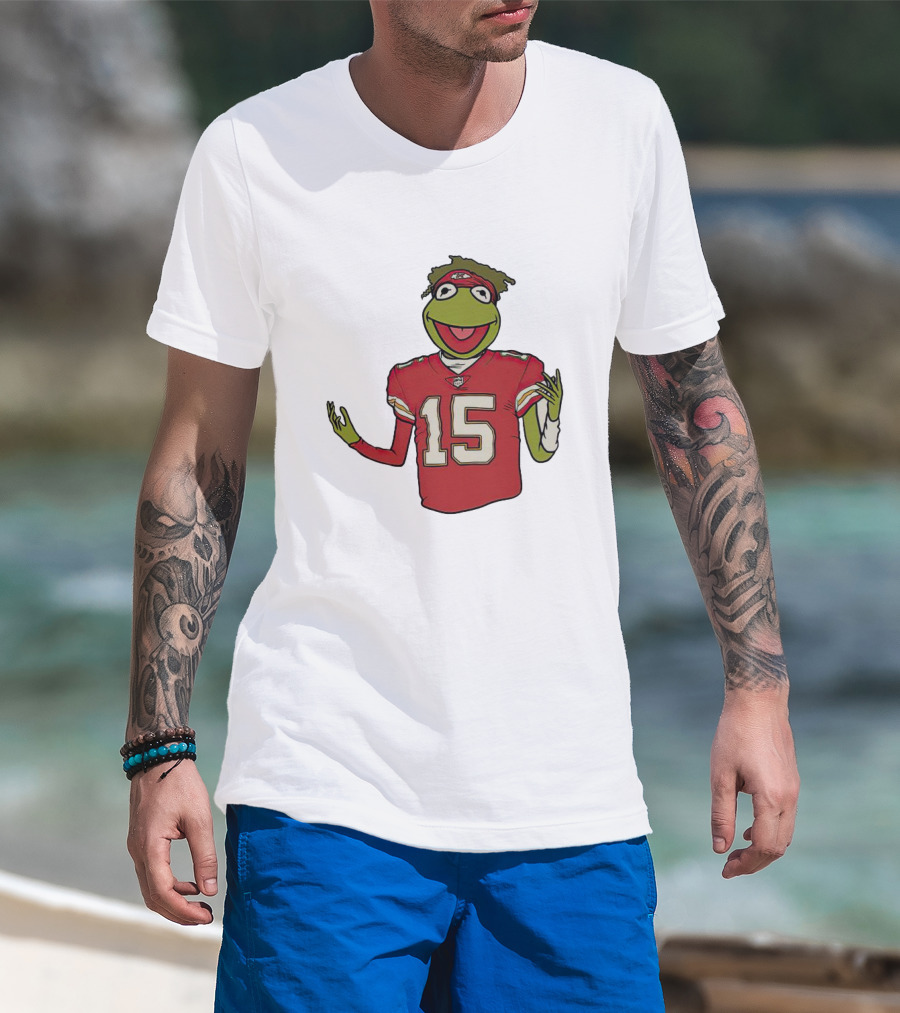 Chiefs Patrick Mahomes Kermit The Frog 15 Jersey T-Shirt