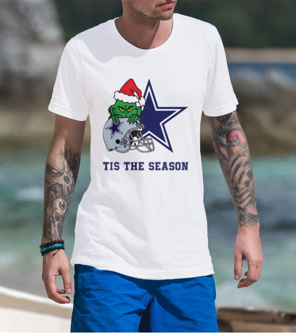 Santa Grinch Dallas Cowboys Tis The Season Christmas T-Shirt