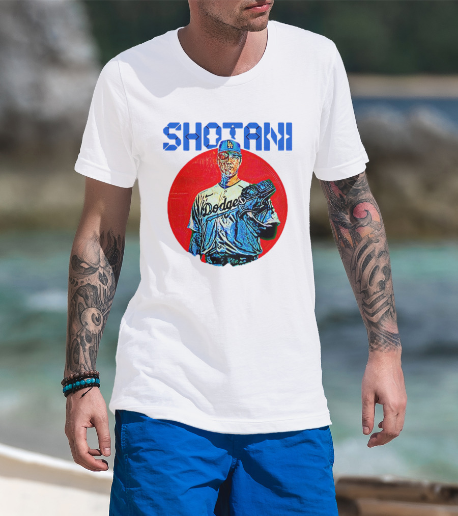 SHOTANI 17 Dodgers Japanese Flag T-Shirt