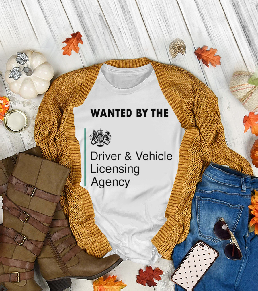 Wanted by the Driver and Vehicle Licensing Agency Crest Emblem T-Shirt