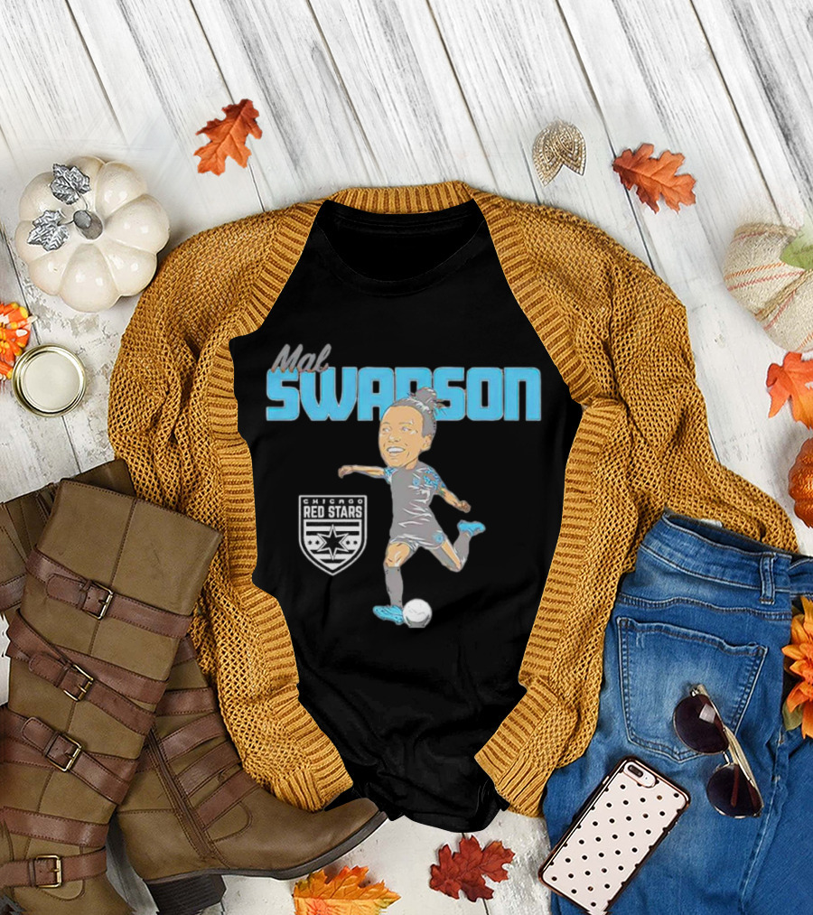 Mal Swanson Chicago Red Stars Soccer Caricature T-Shirt