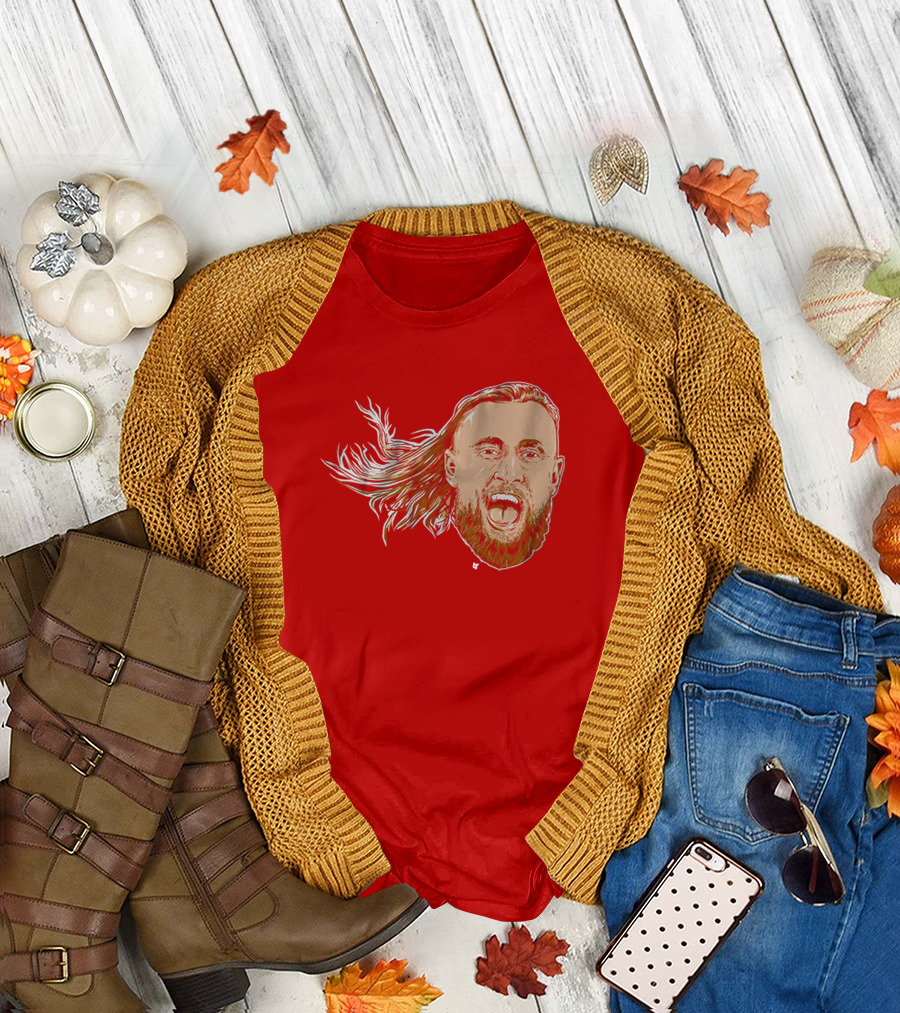 george kittle swag head 49ers red beard roaring face T-Shirt