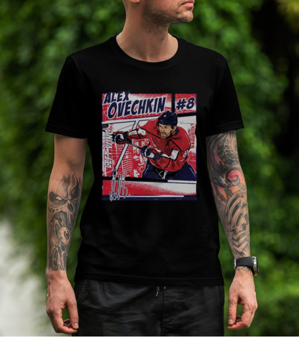 Alex Ovechkin #8 Washington Comic Left Wing Hockey T-Shirt