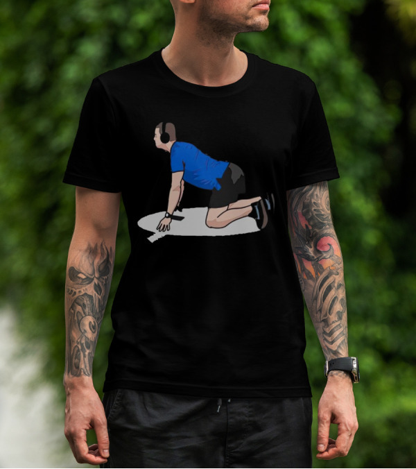 Brandon Staley’s Pregame Routine Headphones Kneeling Exercise T-Shirt