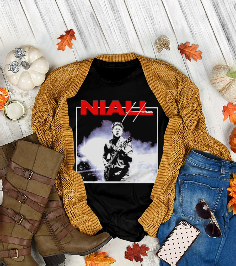 Niall Horan Live Performance Black and White Concert Scene T-Shirt