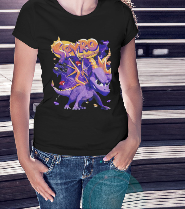 Spyro The Dragon Purple Lightning Gemstones Adventure T-Shirt