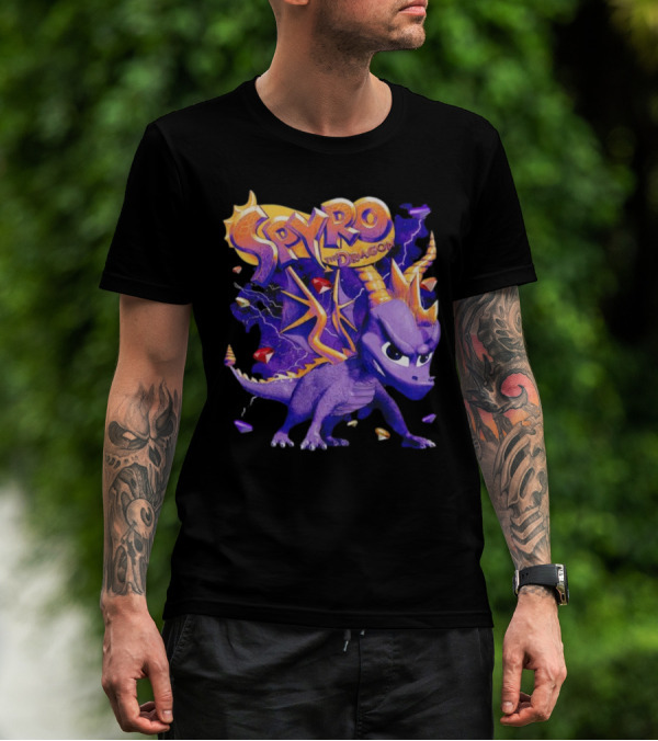 Spyro The Dragon Purple Lightning Gemstones Adventure T-Shirt