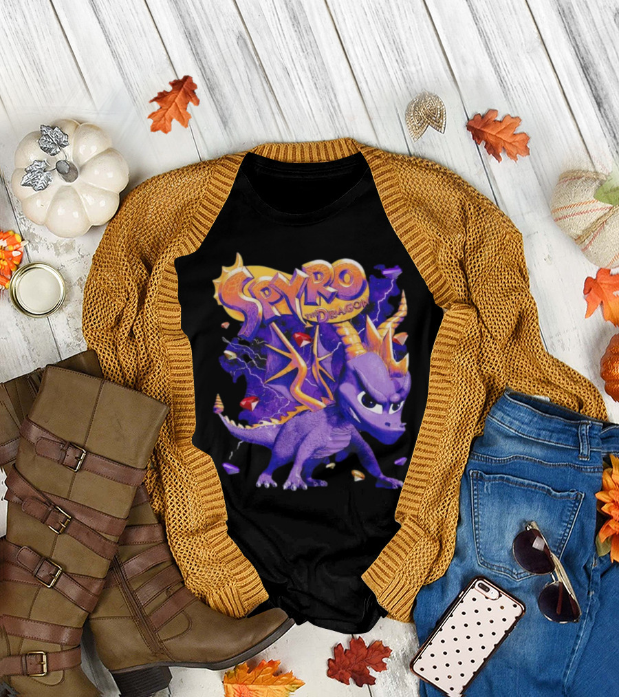 Spyro The Dragon Purple Lightning Gemstones Adventure T-Shirt