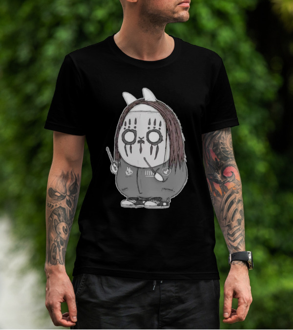 Joey Jordison Fuuki Bunny Drummer Character With Long Hair And Drumsticks T-Shirt