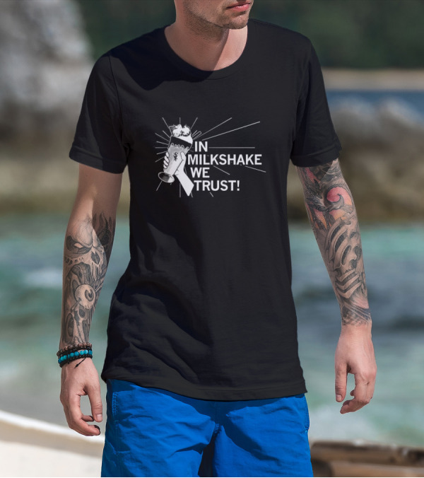 In Milkshake We Trust Chicago White Sox Baseball Logo Milkshake T-Shirt