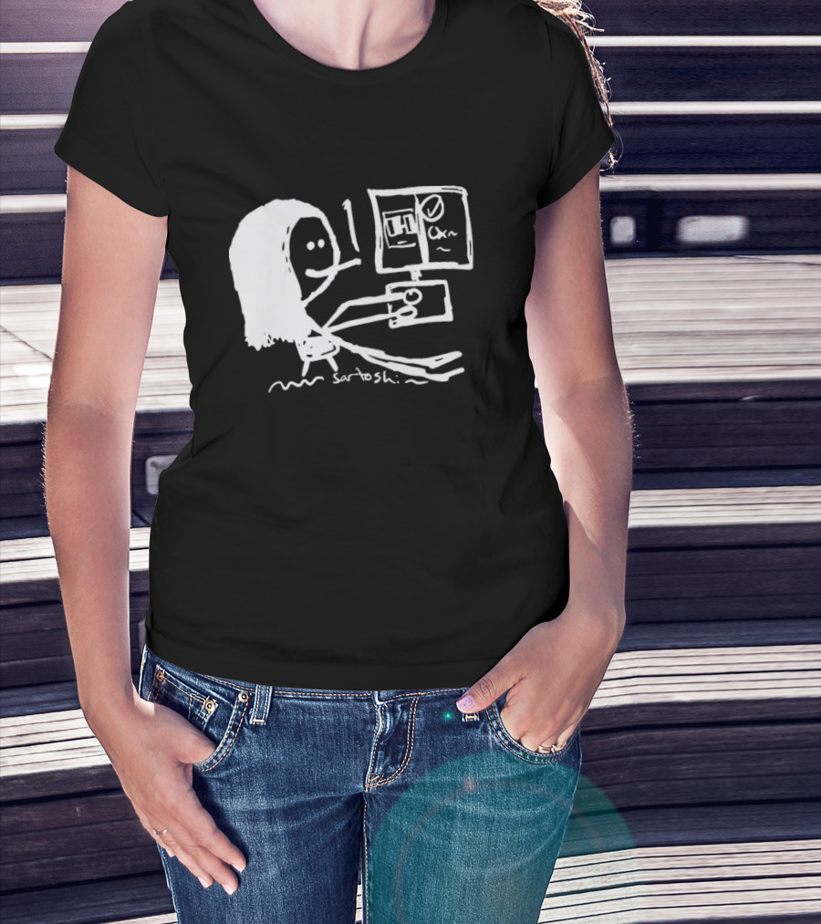 I Have 6 In The Office Stick Figure Computer Drawing Saratoshi T-Shirt