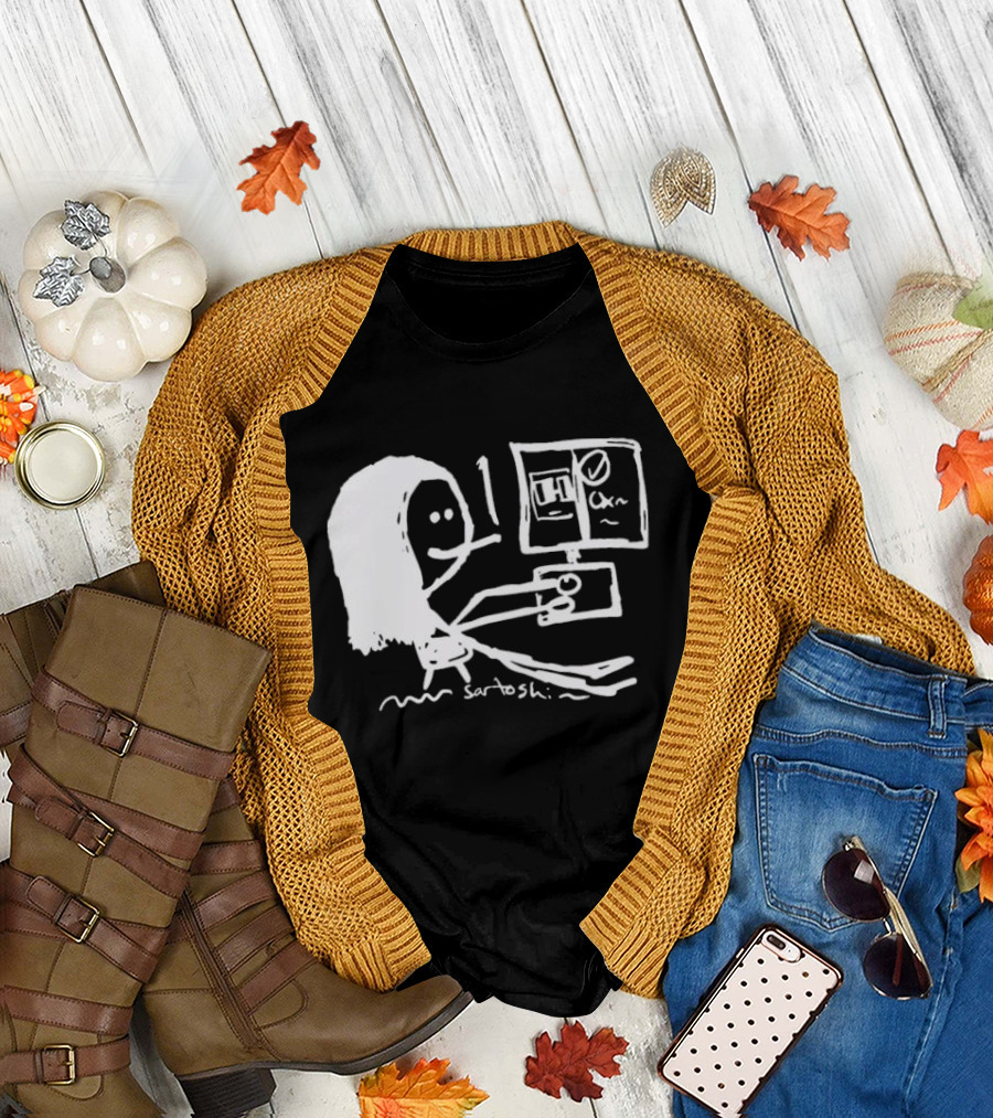 I Have 6 In The Office Stick Figure Computer Drawing Saratoshi T-Shirt