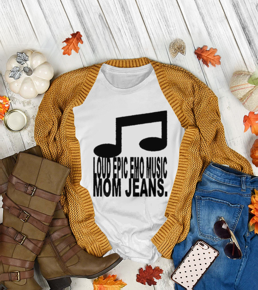 Loud Epic Emo Music Mom Jeans 2024 Tour Musical Notes T-Shirt