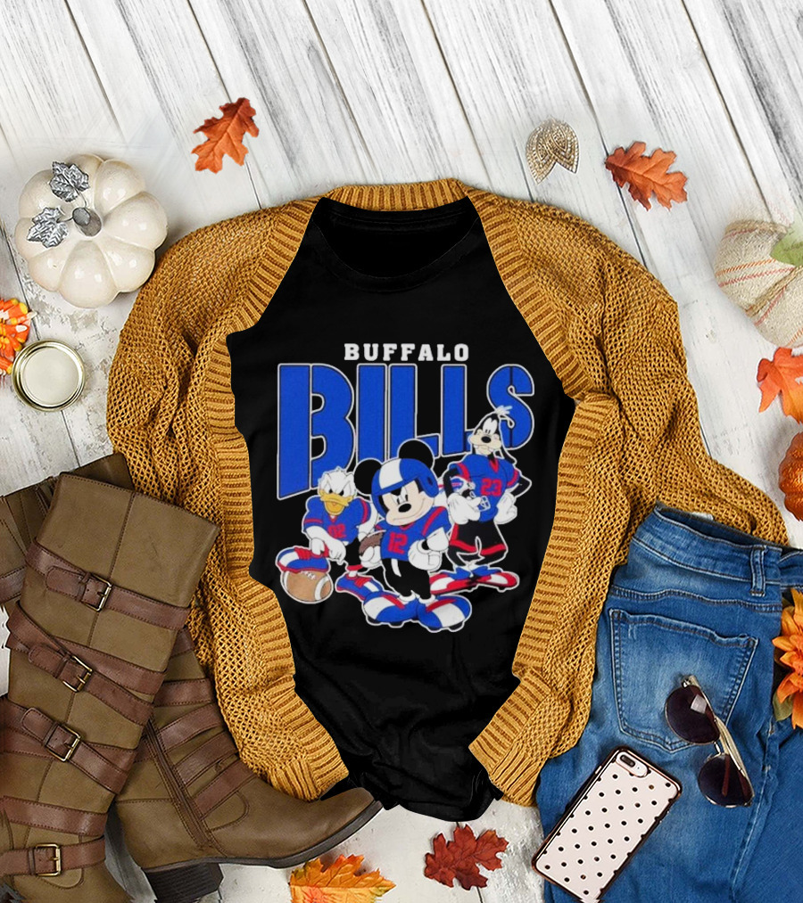 Buffalo Bills Mickey Donald Duck Goofy Football Team T-Shirt