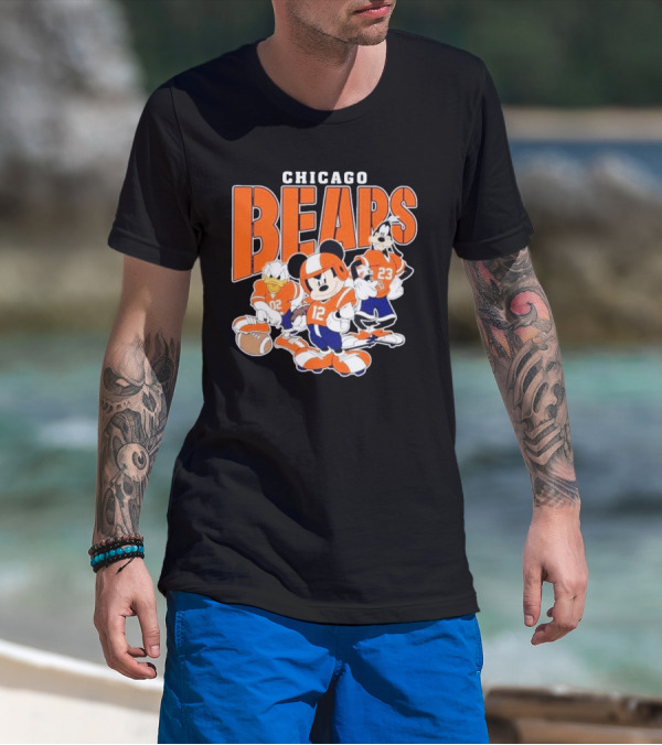 Chicago Bears Mickey Donald Goofy Football Team T-Shirt
