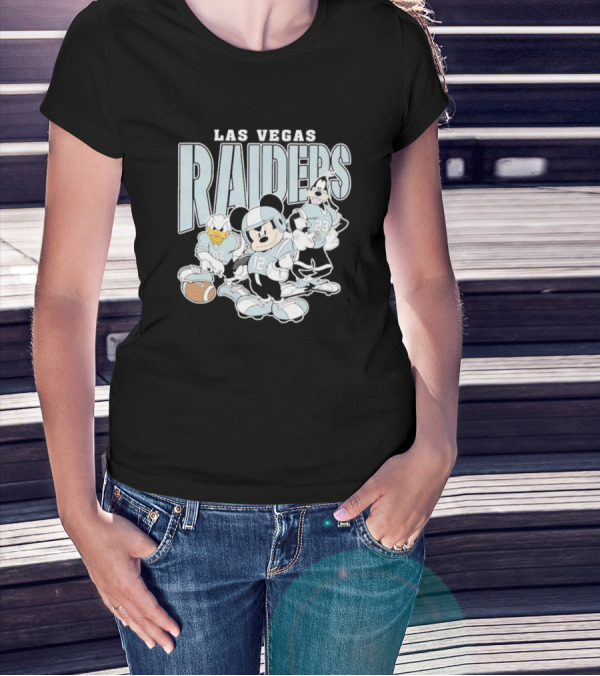 Las Vegas Raiders Mickey Mouse Donald Duck Goofy Football Team T-Shirt