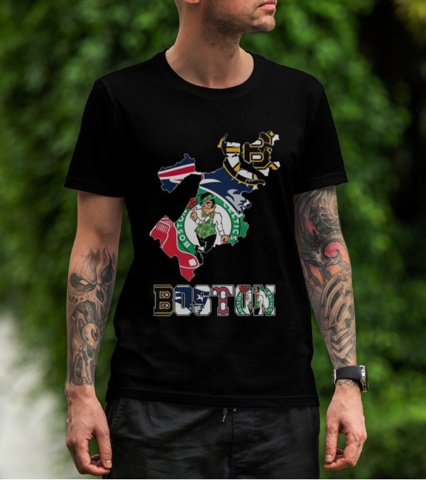 Boston Celtics Bruins Red Sox Patriots Boston Sports Pride T-Shirt