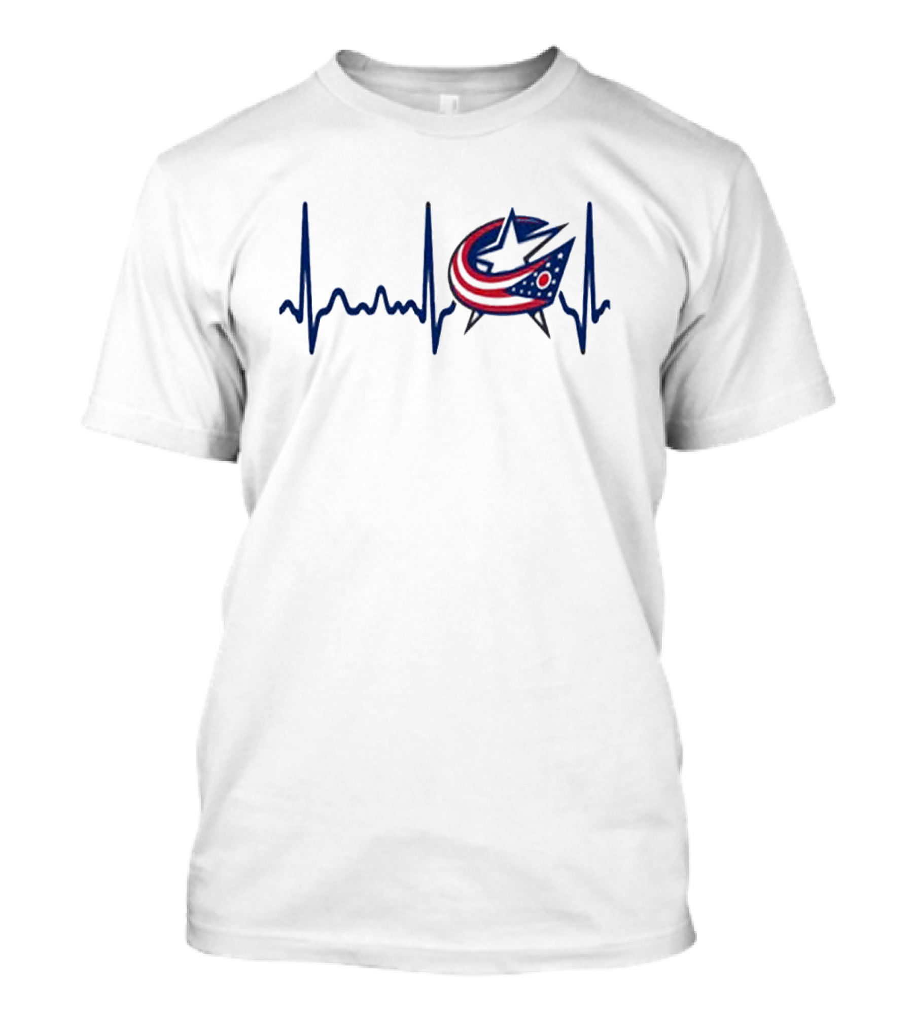 Columbus Blue Jackets Heartbeat Hockey T-Shirt