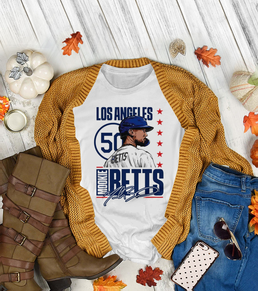Mookie Betts 50 Los Angeles Dodgers Baseball Stars T-Shirt