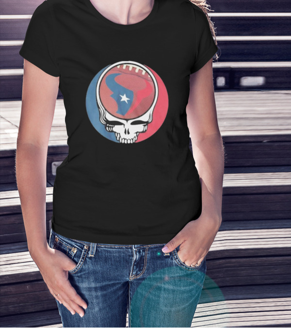 Original Houston Texans Grateful Dead Football Skull T-Shirt