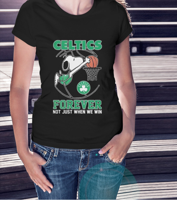 Celtics Snoopy Basketball Forever Not Just When We Win T-Shirt